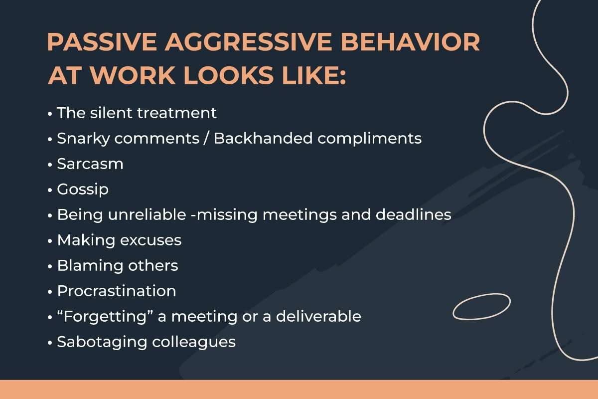 Examples Of Passive Aggressive Behavior In The Workplace