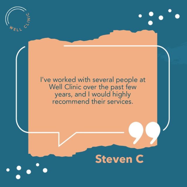 "I've worked with several people at Well Clinic over the past few years, and I would highly recommend their services." ~Client Steven C.⁣⁣
⁣
⁣If you are ready to pursue your wellness, we are here to help. ⁣
⁣
Contact us today at (415) 952-0290 to book your free consult or see link in bio.